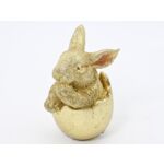 Figurka wielkanocna królik w jajku złoty