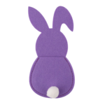 Komplet etui filcowe na sztućce zając 15 x 7,4 cm fioletowy 4 sztuki