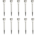 Lampa ogrodowa solarna 30 cm srebrna 10 sztuk