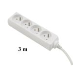 Przedłużacz listwowy 3 m 4 gniazdowy z uziemieniem EPS-403