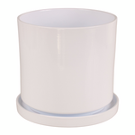 Doniczka cylinder 974 17 cm + podstawka biały