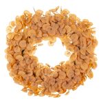 Wianek ozdobny z liści 45 cm pomarańczowy