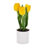 Tulipan w doniczce led 29 x 10 cm żółty