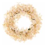 Wianek ozdobny z liści 45 cm różowy