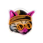 Neon LED kot marzyciel różowo-pomarańczowy FLA04 forever light