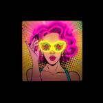 Neon LED power woman żółto-fioletowy FLA02 forever light