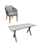 Zestaw ogrodowy Riviera stół i 4 fotele brązowo-szary