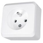 Gniazdo 2P + PE z uziemieniem białe Prima