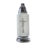 Znicz szklany led Z-364 krzyż mix