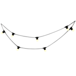 Girlanda ogrodowa 620 cm E27 10 x G45 3000 K 36 V 6 W czarny