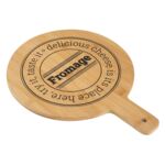 Deska do serwowania bambusowa Tasty okrągła dekorowana 40 x 30 x 1 cm brązowy