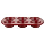 Blacha do muffinek na 6 babeczek Deliss 28,6 x 17,8 x 3 cm bordowy