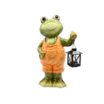 Figura ogrodowa żaba z lampionem 40 cm