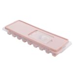 Foremki na kwadratowe kostki lodu z pokrywką 26,5 x 9 x 3,5 cm różowy