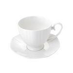 Filiżanki ze spodkiem Gamma 330 ml 6 sztuk biały