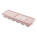 Foremki na kwadratowe kostki lodu z pokrywką 26,5 x 9 x 3,5 cm różowy
