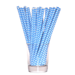 Słomka papierowa shake 8 mm niebiesko-biały 10 sztuk