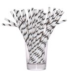 Słomka papierowa łamana czarno-biały 12 sztuk