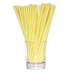 Słomka papierowa shake 8 mm żółty 10 sztuk