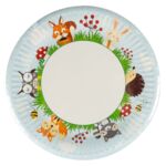 Talerz papierowy leśne zwierzątka 8 sztuk