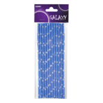 Słomka papierowa Galaxy niebiesko-srebrny 12 sztuk