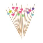 Szpilka do koreczków z pastelowym serduszkiem 16 sztuk