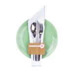 Opaska jutowa na sztućce 6 x 7 cm 4 sztuki brązowy