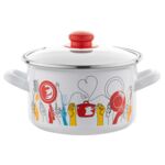 Garnek emaliowany prosty Pepito z pokrywką 20 cm 3,7 l