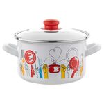 Garnek emaliowany prosty Pepito z pokrywką 16 cm 2 l