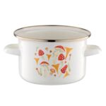 Garnek emaliowany prosty Grzybki bez pokrywki 22 cm 4,8 l