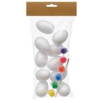 Zestaw 10 x jajko styropianowe 6 x4 cm + 6 x farba + pędzel