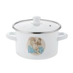 Garnek emaliowany prosty Kogut z pokrywką 18 cm 3 l