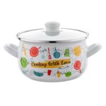 Garnek emaliowany Pyza Julia z pokrywką 18 cm 3 l