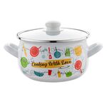 Garnek emaliowany Pyza Julia z pokrywką 16 cm 2,2 l
