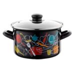Garnek emaliowany prosty Malena z pokrywką 20 cm 3,7 l