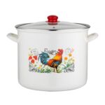 Garnek emaliowany wysoki Kogucik z pokrywką 28 cm 14 l