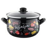 Garnek emaliowany Pyza Lasagna z pokrywką 22 cm 5,3 l