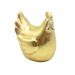 Figurka ceramiczna kura 10 cm złoty
