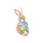 Figurka ozdobna królik z koszyczkiem 32 cm mix
