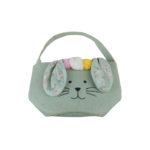 Koszyk Wielkanocny teksylny zając 27 x 15 x 12 cm zielony