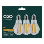 Żarówka LED oro 3 x E27 A60 FL 7 W ww 3 sztuki