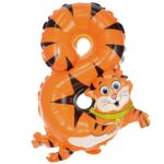 Balon foliowy cyfra 8 tygrys