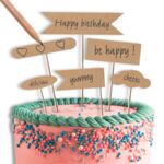 Dekoracja na tort piker flaga Kraft Balloons 9 sztuk