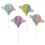 Dekoracja na tort piker kolorowe baloniki 4 sztuki