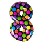 Balon foliowy w kropki cyfra 8