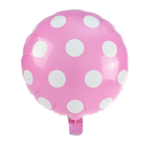 Balon foliowy w kropki różowo-biały