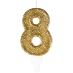 Świeczka premium cyfra 8 złoty