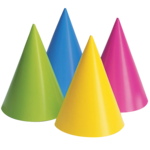 Czapka papierowa Neon Party 5 sztuk