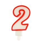 Świeczka cyfra 2 czerwony