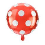 Balon foliowy w kropki czerwono-biały